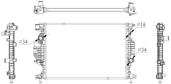 Radiator, engine cooling 59284