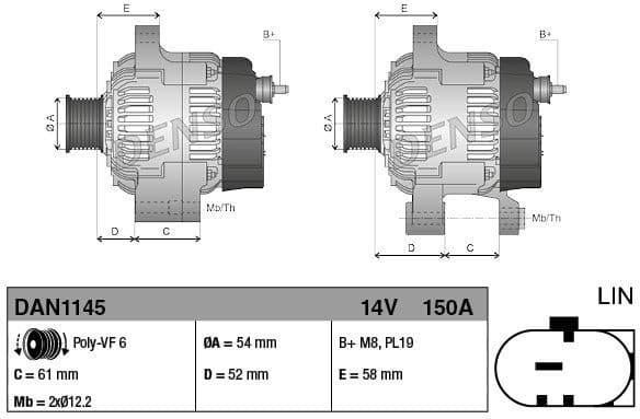 Alternator DAN1145 - image 3