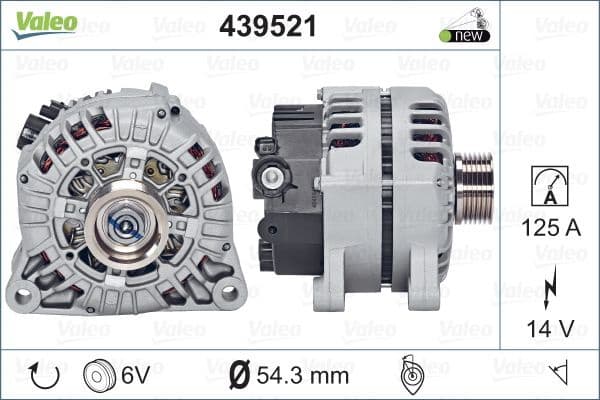 Alternator VALEO ORIGINS NEW OE TECHNOLOGY 439521