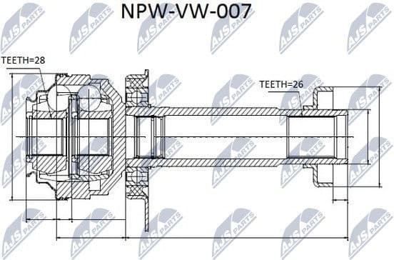 Joint Kit, drive shaft NPW-VW-007 - image 3