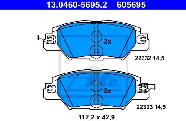 Brake Pad Set, disc brake 13.0460-5695.2