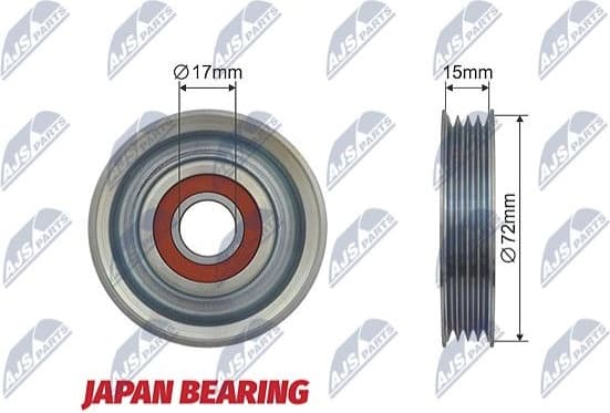 Deflection/Guide Pulley, V-ribbed belt RNK-HD-007