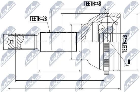 Joint Kit, drive shaft NPZ-FR-037