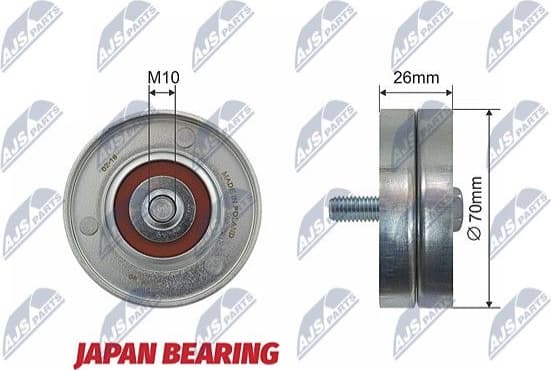 Deflection/Guide Pulley, V-ribbed belt RNK-CH-020