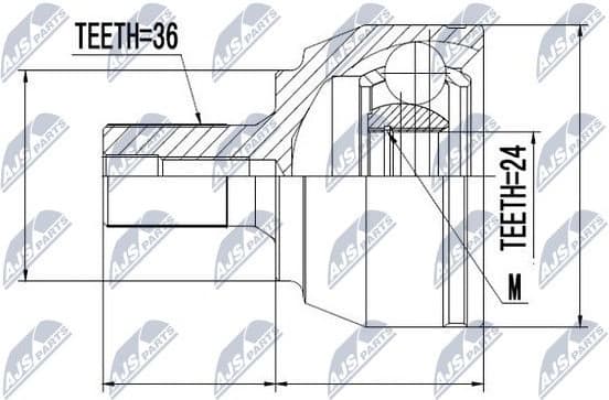 Joint Kit, drive shaft NPZ-FR-015