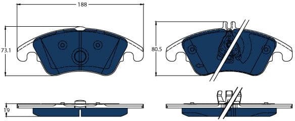 Brake Pad Set, disc brake ELECTRIC BLUE GDB1737BTE