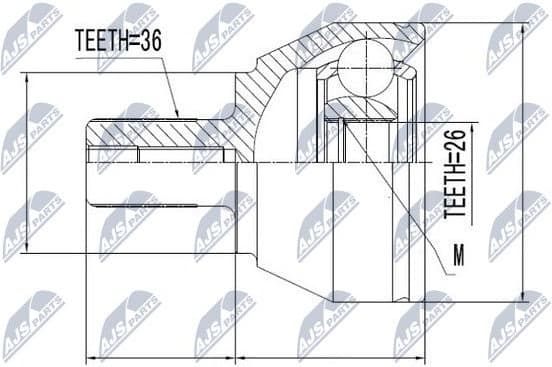 Joint Kit, drive shaft NPZ-FR-027