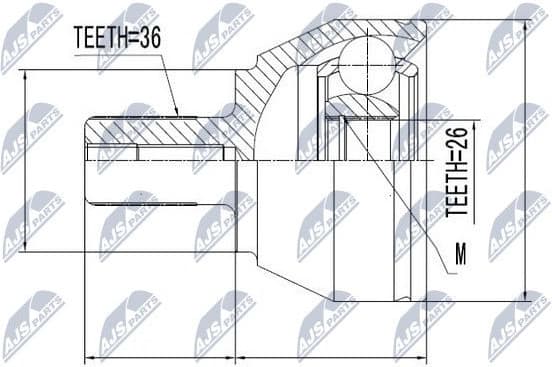 CV joint outer NPZ-VV-014 - image 2