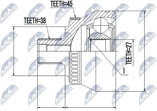 Joint Kit, drive shaft NPZ-AU-009 - image 2