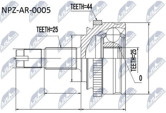 Joint Kit, drive shaft NPZ-AR-005