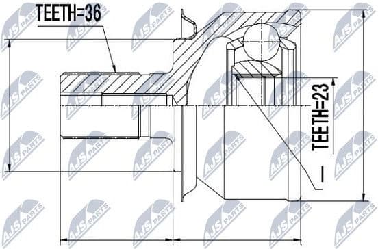 Joint Kit, drive shaft NPZ-FR-031