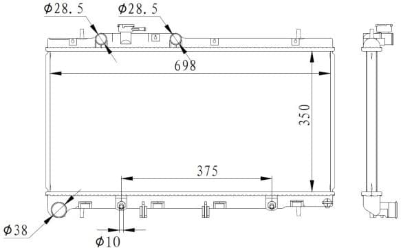 Radiator, engine cooling 59227