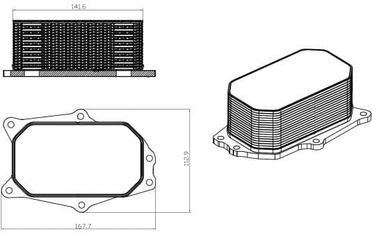 Oil Cooler, engine oil 31825