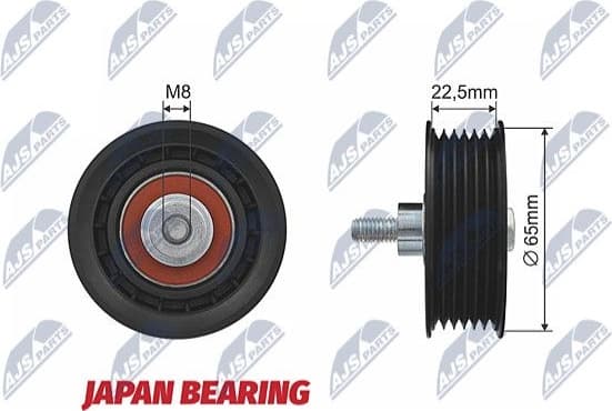 Deflection/Guide Pulley, V-ribbed belt RNK-CT-010