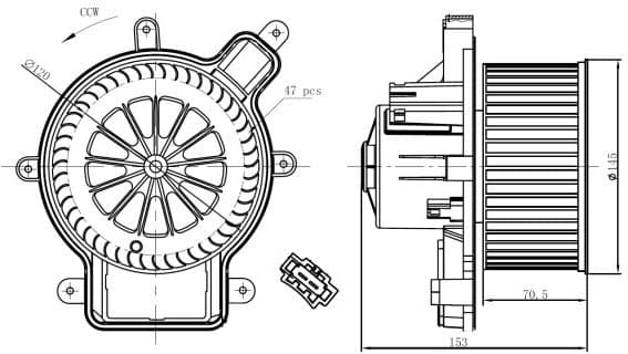 Interior Blower EASY FIT 34270