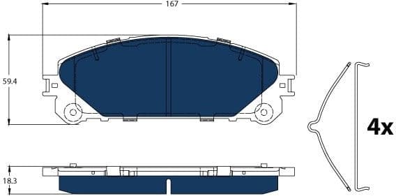 Brake Pad Set, disc brake ELECTRIC BLUE GDB3484BTE
