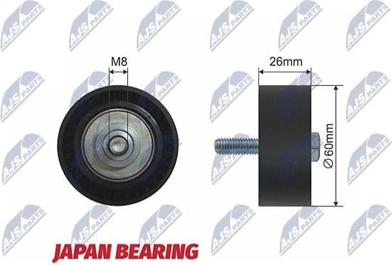 Deflection/Guide Pulley, V-ribbed belt RNK-CT-007