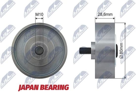 Deflection/Guide Pulley, V-ribbed belt RNK-TY-007