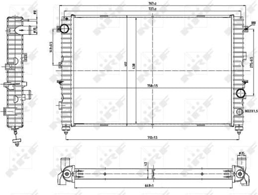 Radiator, engine cooling 53197