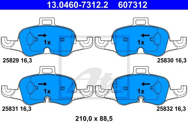 Brake Pad Set, disc brake 13.0460-7312.2