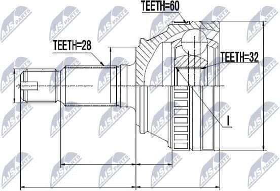 Joint Kit, drive shaft NPZ-LR-009