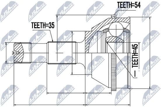 Joint Kit, drive shaft NPZ-FT-008