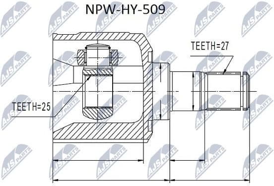 Joint Kit, drive shaft NPW-HY-509 - image 2