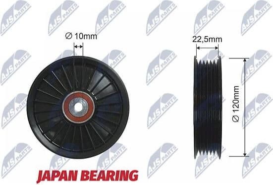 Deflection/Guide Pulley, V-ribbed belt RNK-PL-022