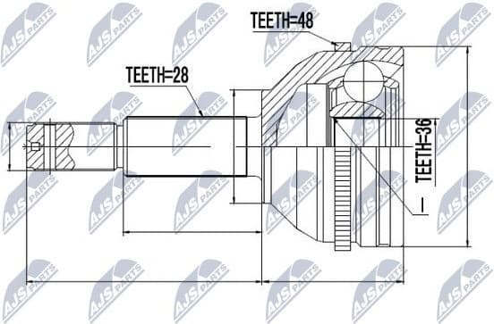 Joint Kit, drive shaft NPZ-FR-035