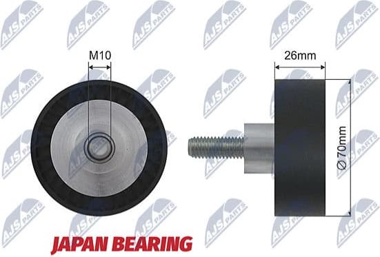 Deflection/Guide Pulley, V-ribbed belt RNK-BM-009