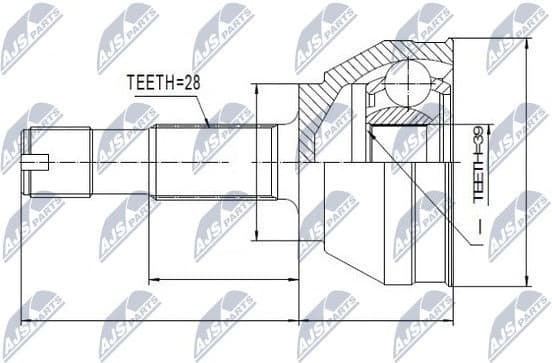 Joint Kit, drive shaft NPZ-FT-019