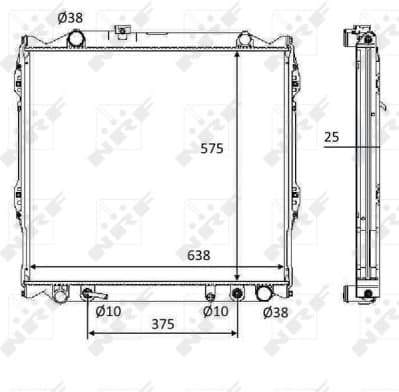 Radiator, engine cooling 58648