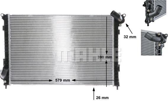 Radiator, engine cooling BEHR CR 984 000S