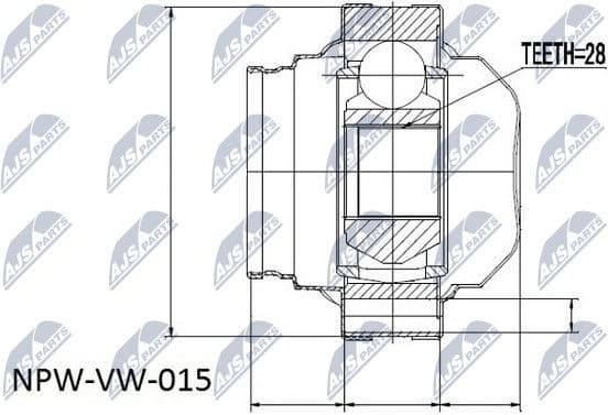 Joint Kit, drive shaft NPW-VW-015 - image 2