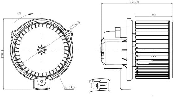 Interior Blower EASY FIT 34300