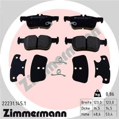 Brake Pad Set, disc brake 22231.145.1