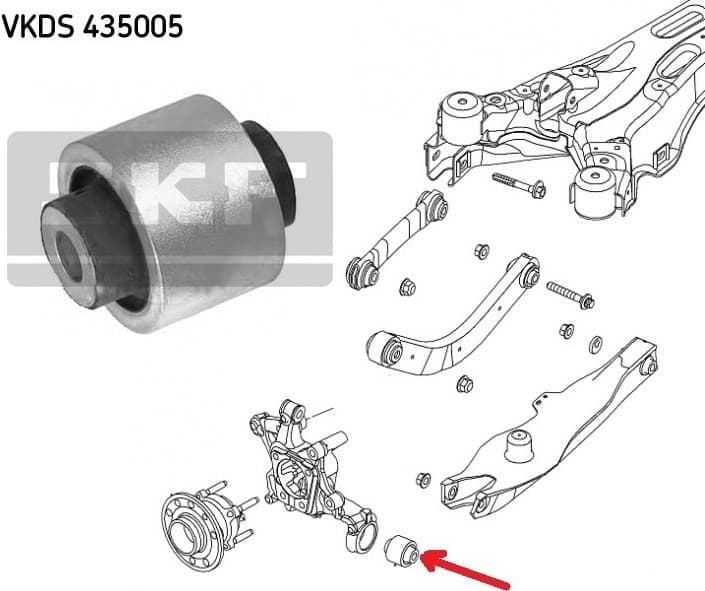 Silentblock rear axle VKDS 435005