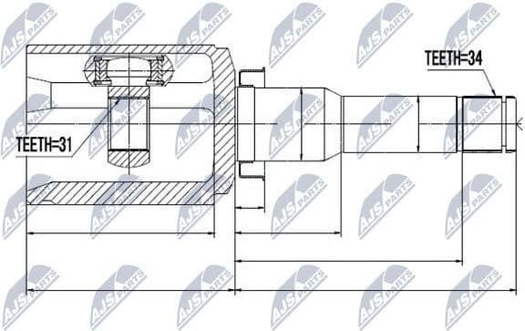 Joint Kit, drive shaft NPW-DW-017 - image 2