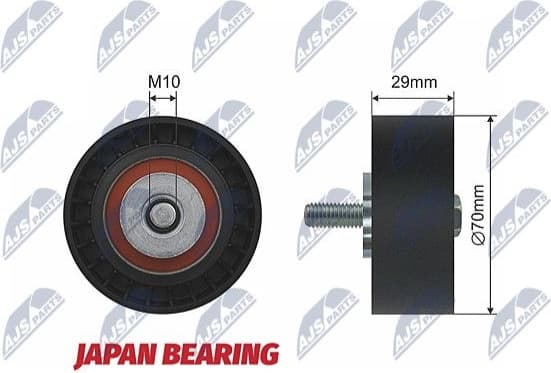 Deflection/Guide Pulley, V-ribbed belt RNK-FT-003