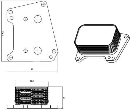 Oil Cooler, engine oil 31824 - image 5