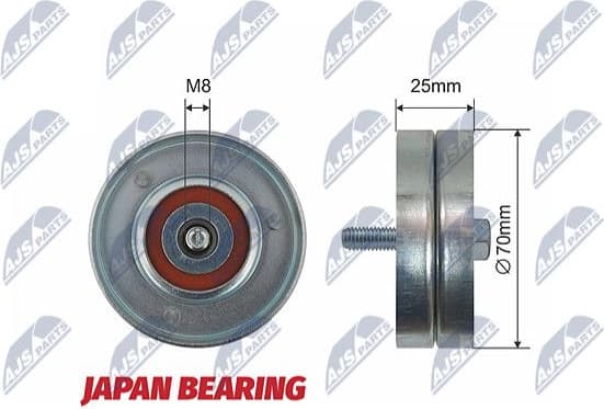 Deflection/Guide Pulley, V-ribbed belt RNK-FT-008
