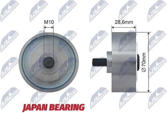 Deflection/Guide Pulley, V-ribbed belt RRK-TY-004