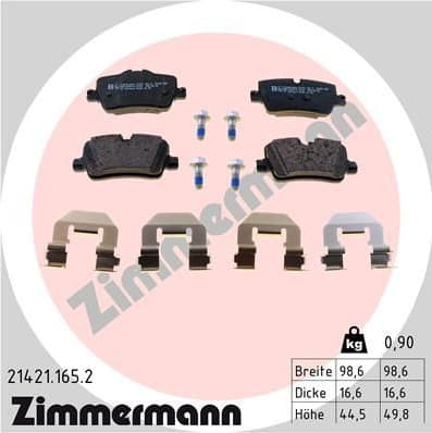 Brake Pad Set, disc brake 21421.165.2