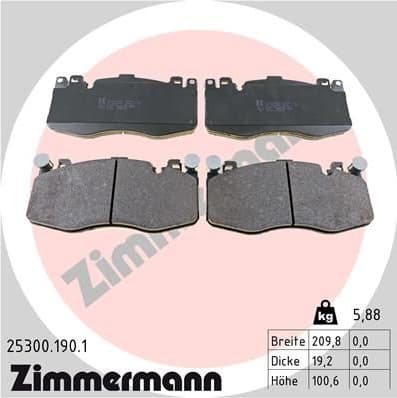Brake Pad Set, disc brake 25300.190.1