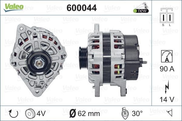 Alternator VALEO ORIGINS NEW OE TECHNOLOGY 600044