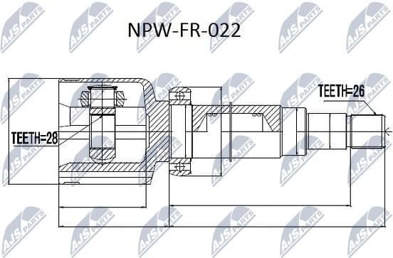 Joint Kit, drive shaft NPW-FR-022 - image 3