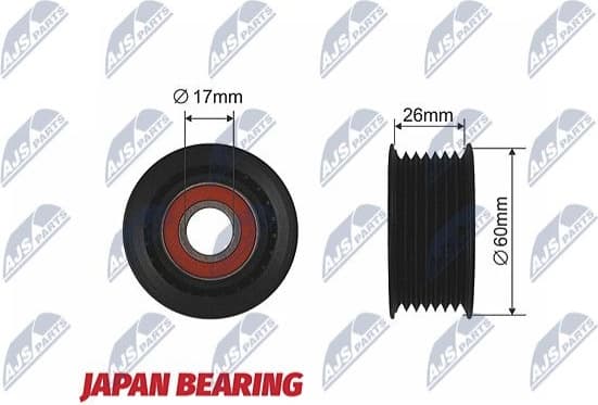 Deflection/Guide Pulley, V-ribbed belt RNK-SU-007