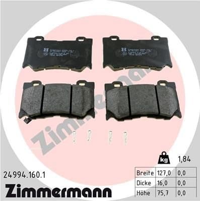 Brake Pad Set, disc brake 24994.160.1