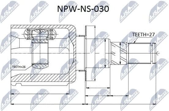 Joint Kit, drive shaft NPW-NS-030 - image 2