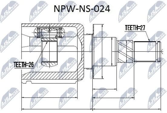 Joint Kit, drive shaft NPW-NS-024 - image 2